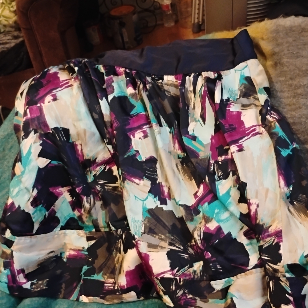 Apostrophe Multicolor Abstract A-Line Skirt